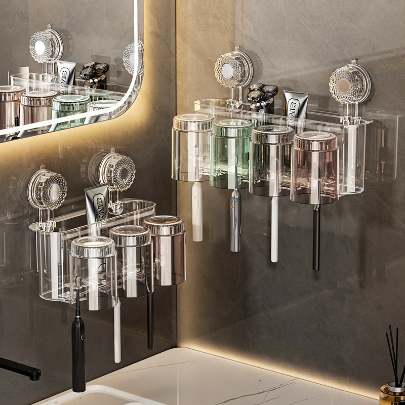 吸盘牙刷置物架免打孔壁挂式