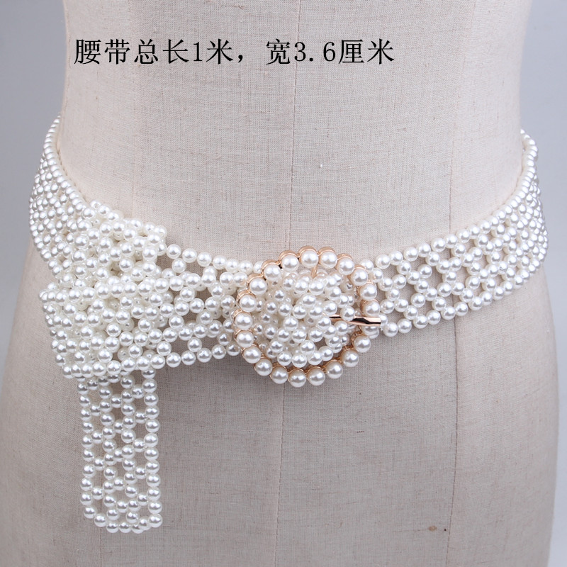 腰链装饰韩国优雅珍珠腰带女腰链