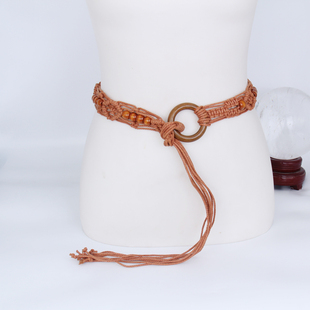 复古个性编织麻绳腰带女高级感装饰配牛仔裤衬衫夏季百搭腰封女士