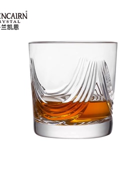 格兰凯恩进口水晶玻璃威士忌洋酒杯轻奢高档创意刻花古典烈酒杯子