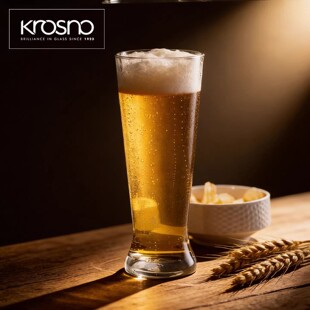 KROSNO波兰进口比尔森精酿啤酒杯家用收腰果汁饮料杯大容量扎啤杯