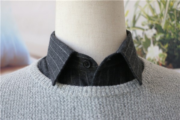 休闲百搭衬衫纯棉毛尖节约假领子