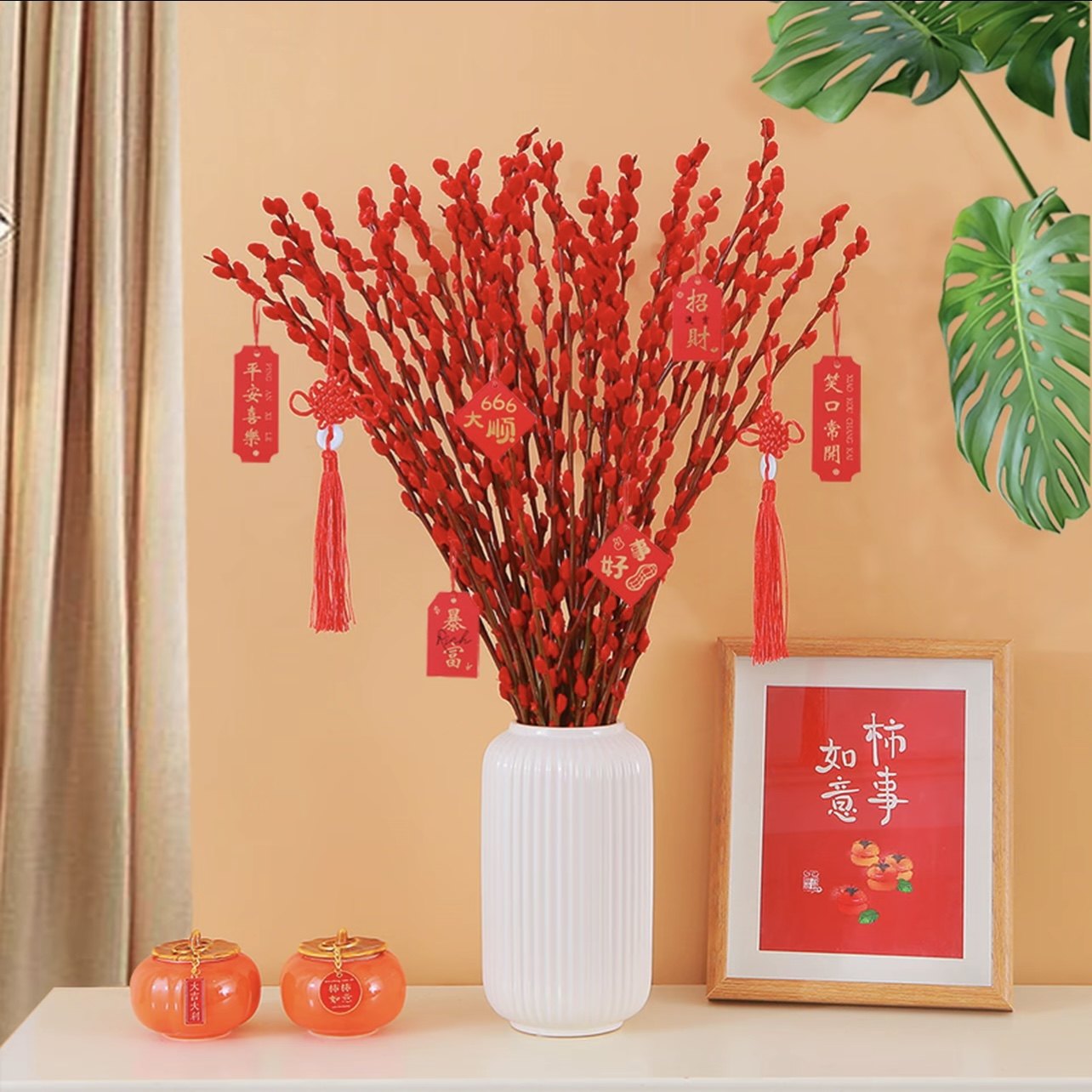 银柳真花鲜枝新年宵花卉红色干花福桶室内花绿植物银柳鲜花卉基地,鲜花速递/花卉仿真/绿植园艺,时令草本花卉,淘宝优惠券,粉丝福利购,淘宝优惠卷