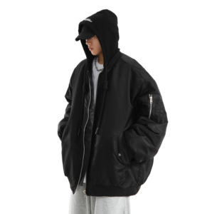 美式潮牌oversize连帽棒球服棉衣男冬季2022新款宽松加厚棉服外套