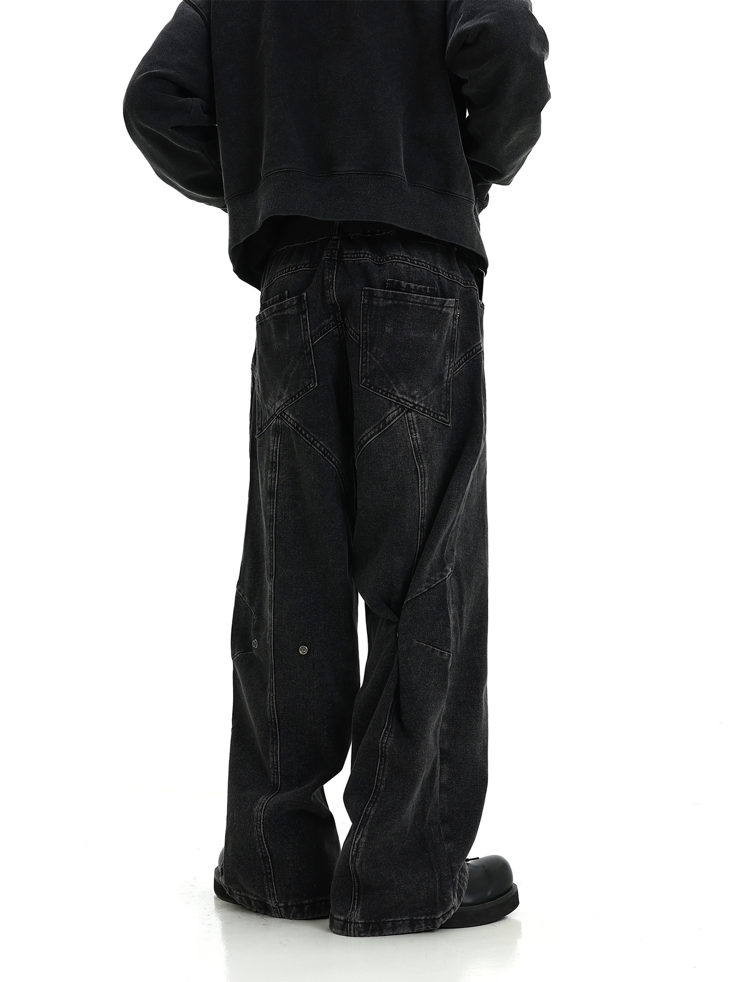 AMERICAN-STYLE NICHE PANTS MENS DESIGN SENSE IS COLD HIGH-END STYLE TRENDY BRAND HANDSOME FRIED STREET JEANS TIDE