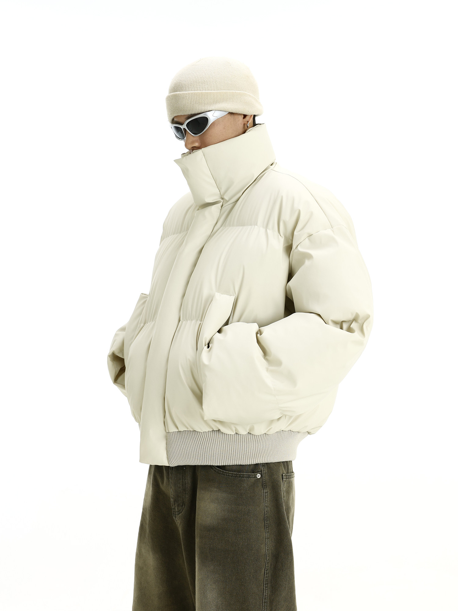 AMERICAN-STYLE WINTER RETRO SHORT COTTON CLOTHES MENS TREND HIGH-END DESIGN THICKENED BROWN JACKET COUPLE