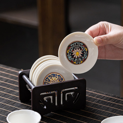 晟窑陶瓷杯垫套装隔热垫杯
