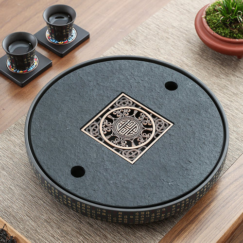 晟窑紫砂茶盘家用乌金石茶台