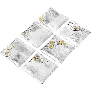 晟窑纯锡杯垫方形手工锤纹茶杯垫梅兰竹菊创意家用锡杯托茶道配件