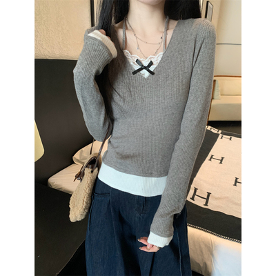 法式蕾丝内搭打底衫女早秋