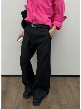 ZINGUP美式垂感直筒宽松西装休闲裤潮流百搭阔腿裤子男款秋冬长裤