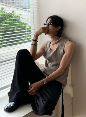 ZINGUP 纯色基础简约圆领背心 无袖内搭打底针织衫