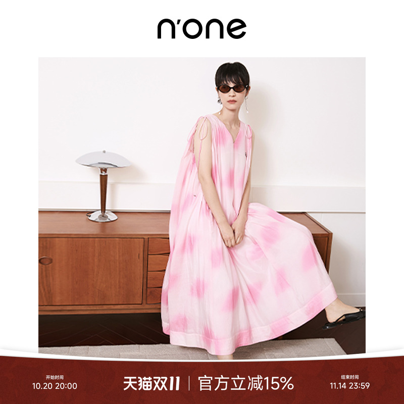 none休闲度假长款H型连衣裙