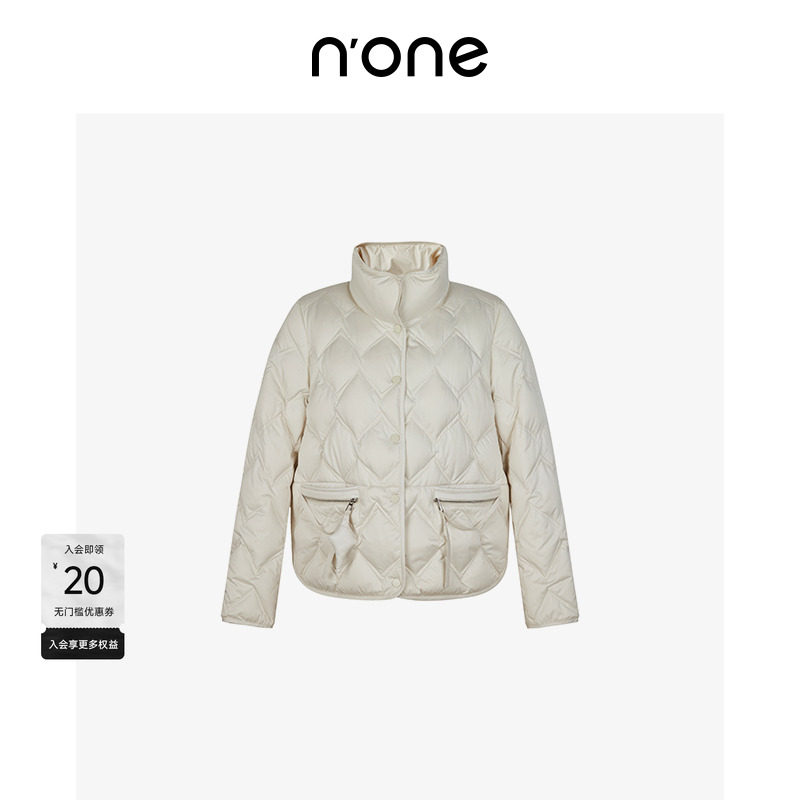 NONE学院风短款半高领羽绒服