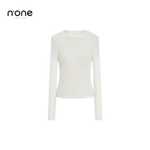 超火减龄洋气长袖 新款 t恤气质蕾丝正肩收腰上衣女 2025秋季 none