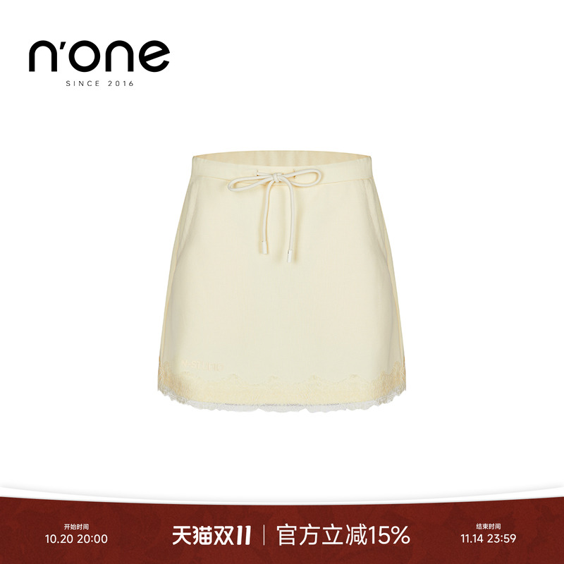 none针织空气层面料蕾丝裙摆裙子