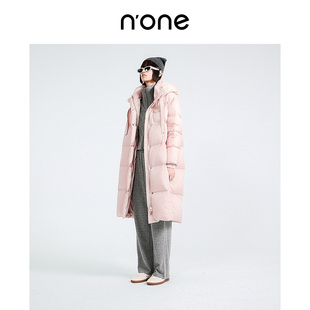 粉色长款 新款 连帽羽绒服女保暖好看洋气羽绒外套女 冬季 none