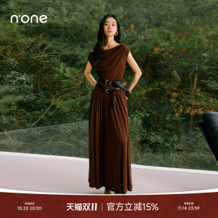 褶皱遮肚连衣裙独特漂亮可调整领口高级感 夏季 none 2025巨好看