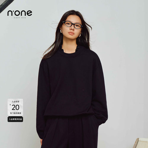 none立领荷叶边休闲宽松卫衣