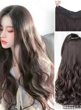 假发女长发无痕接发片增发量轻薄真发全真人发一片式大波浪长卷发