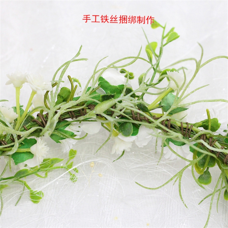 diyiy白仙女花环新娘头饰小清海