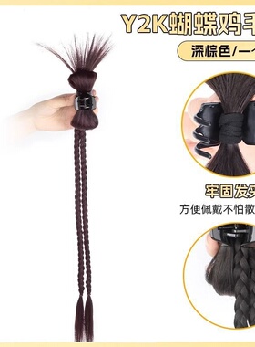 汉服假发儿童发夹辫子发髻古风女童发包发饰一体盘发造型头饰