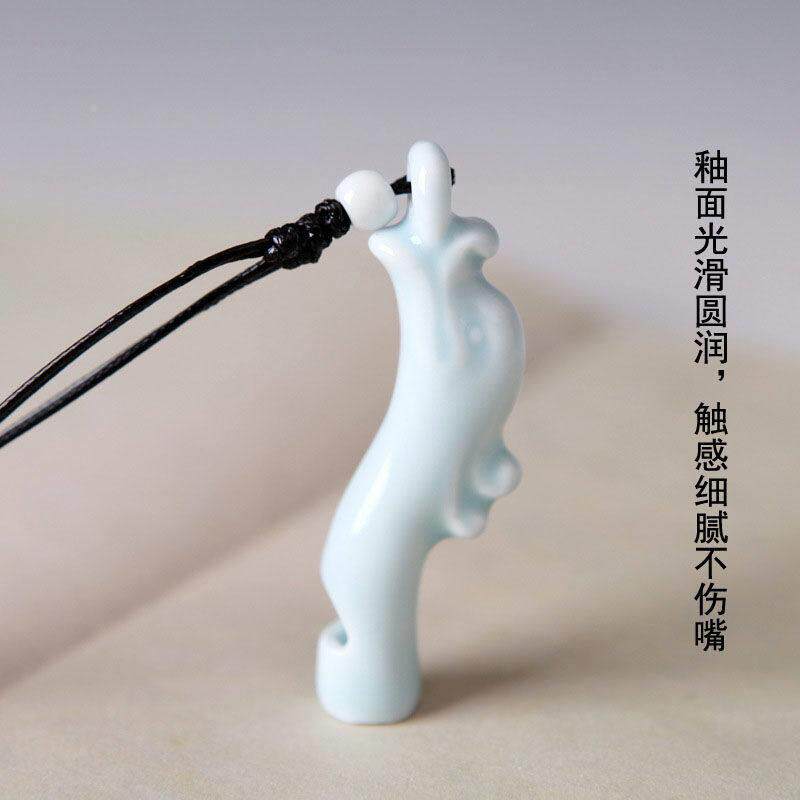 diy景德镇手工陶瓷口哨长搭款百毛衣项链网蜜红骨哨闺同学生日礼