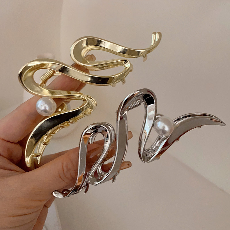 高级感大号鲨鱼夹金属超大号抓夹发量多夹子头饰发夹女后脑勺盘发