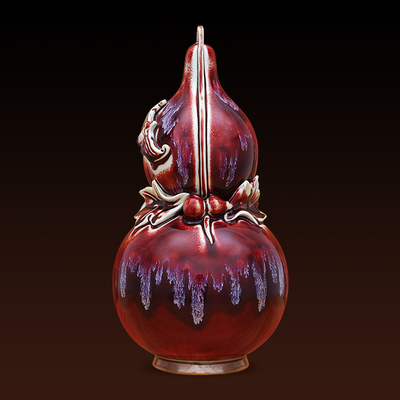 傲世瓷业 福禄双全钧瓷摆件家居装饰礼物陶瓷办公室新中式装饰品