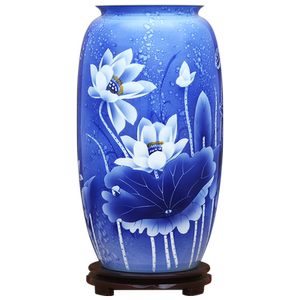 傲世瓷业 青花泼彩冬瓜瓶