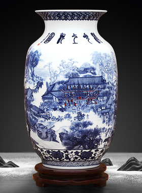 傲世景德镇青花瓷清明上河图摆件