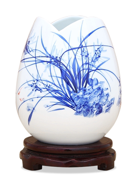 手绘斗彩工艺品房间摆设插花器
