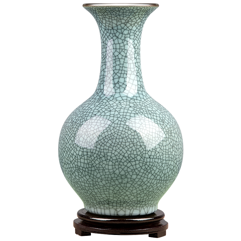 中式风仿古官窑工艺品陶瓷花瓶