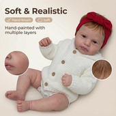 NPK49厘米重生娃娃植入发布身loulou睁眼白毛衣3D皮肤送礼送闺蜜