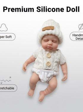 NPK重生娃娃20厘米纯实心硅胶Q弹可拉扯软绵白色毛衣套装收藏手办