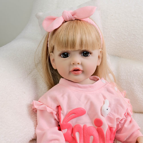 NPK55厘米Betty仿真娃娃粉哈衣粉色蝴蝶结发饰可入水可换装过家家