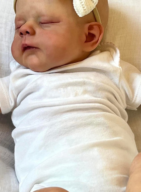 NPK45厘米仿真婴儿Erica手绘头发布身闭眼白哈衣3D皮肤跨境货源