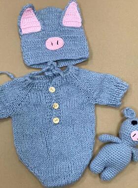 55全胶娃娃秋季灰色小猪的衣服