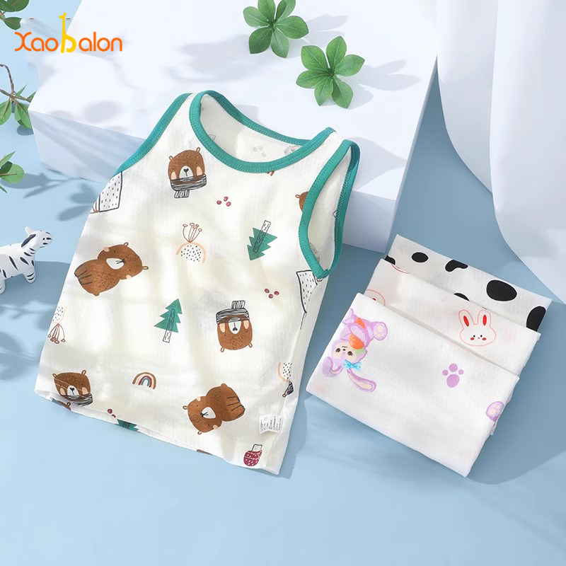 婴儿衣服纯棉夏款女童吊带衫背心薄款男宝宝无袖上衣洋气贴身内衣