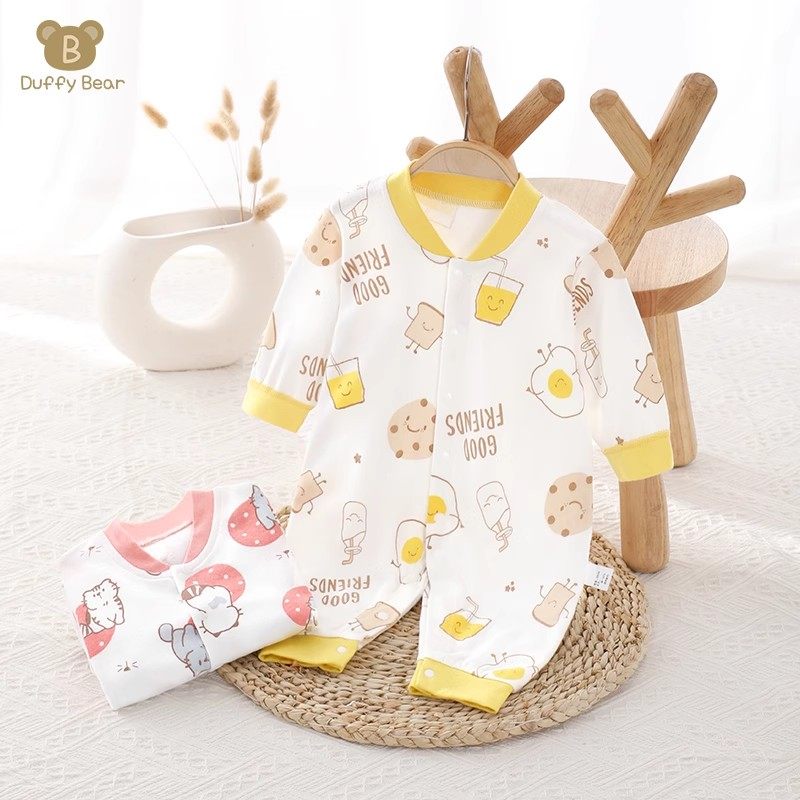 新生婴儿连体衣纯棉春秋男女宝宝哈衣长袖爬服夏睡衣初生幼儿衣服