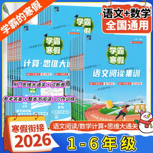 2026寒假衔接学霸 寒假作业预习复习经纶学霸寒假 寒假小学数学计算思维大通关语文阅读集训一二三四五六年级上下册衔接人教版