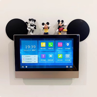 可视门铃电话装饰墙贴小摆件可爱创意卡通米奇开关插座遮丑贴