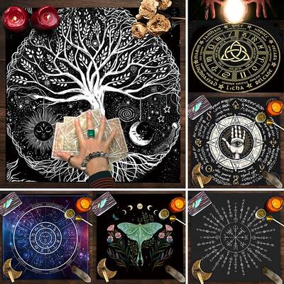 塔罗桌面布塔罗牌桌布Tarot Tablecloth布垫曼陀罗生命树蝴蝶花海