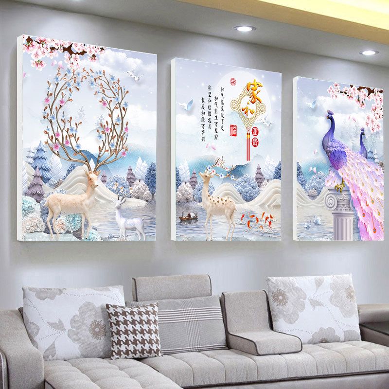 5D钻石画满钻三联画十字绣2019新款客厅小幅小件点贴鹿孔雀砖石绣|ruв категории домашний ткань, вышивка крестом и инструментов, принадлежностей, вышивка крестом suite - от Buy2taobao.com для оказания профессиональной услуги покупки агента Taobao