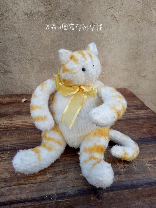欧美手绘风格日本爱情三脚猫超可爱萌柔软宝宝安抚毛绒玩具公仔
