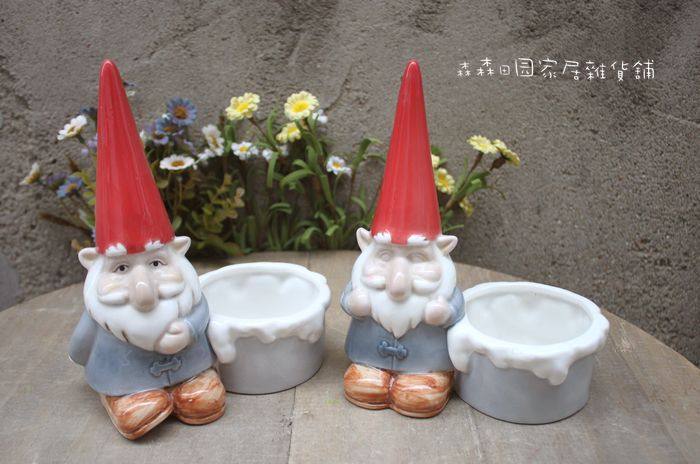 天使艾米丽陶瓷外贸烛台小矮人圣诞老人户外花园园艺家居装饰摆件