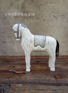 欧式风田园实木雕刻橱窗家居装饰