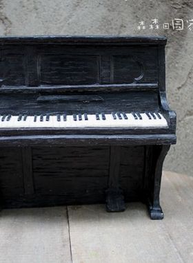 仿真古董钢琴拍摄道具家居装饰
