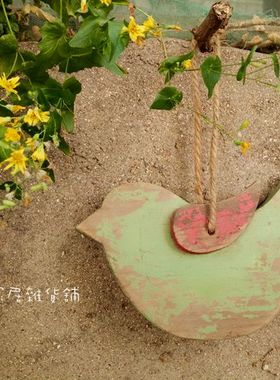 美式乡村风实木做旧挂件工艺品