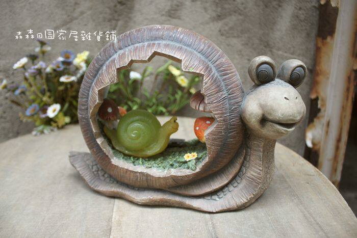 外贸出口原单树脂镂空户外花园园艺家居装饰蜗牛摆件美式乡村孤品